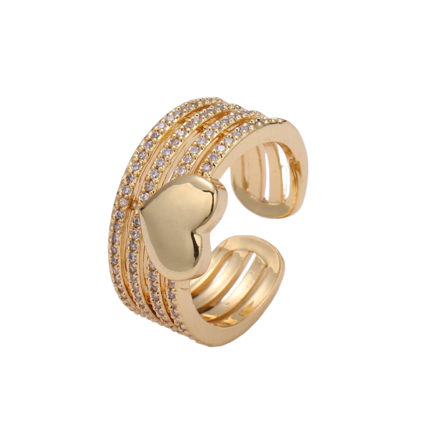 Gold 4 Tiered Heart Band