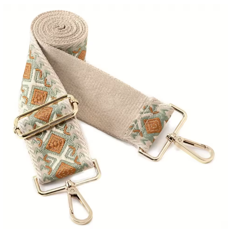 Purse Strap- Tan/ Sage