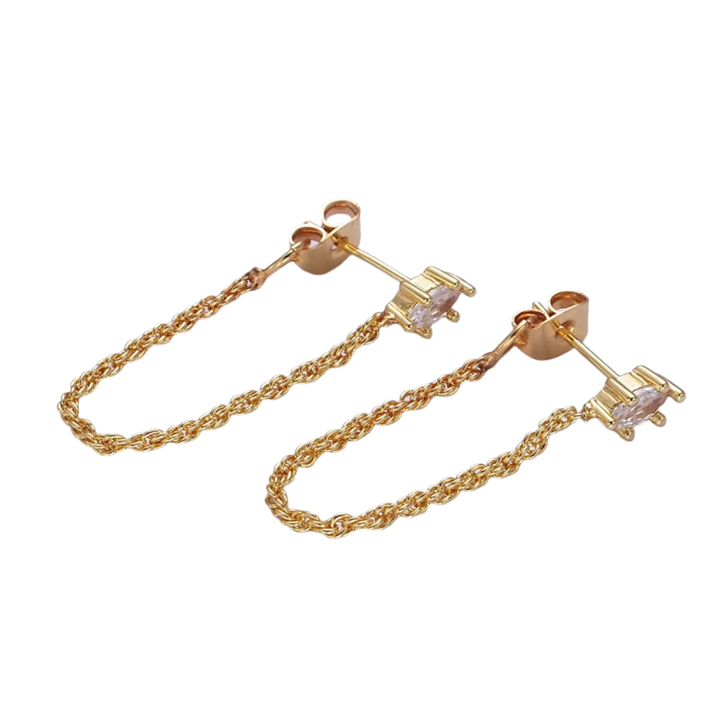 Chain Loop Stud Earrings