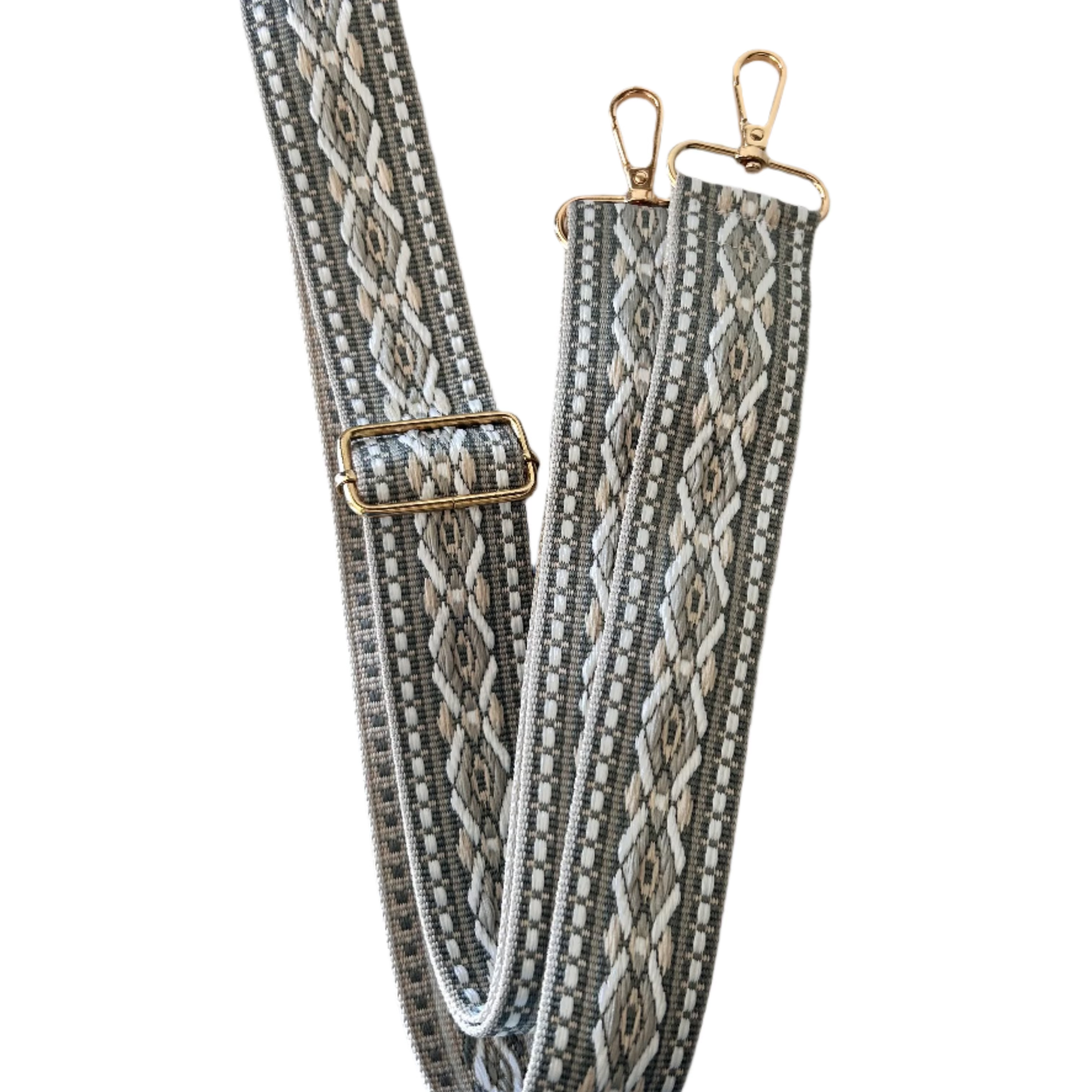 Bag Strap- Gray/ White
