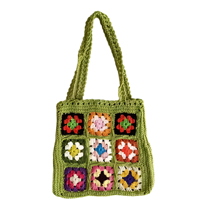 Crochet Boho Summer Tote- Green