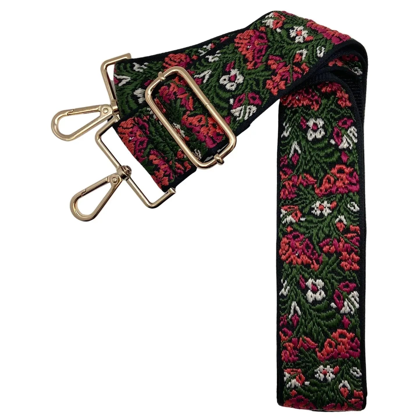 Purse Strap- Pink/ Green Floral