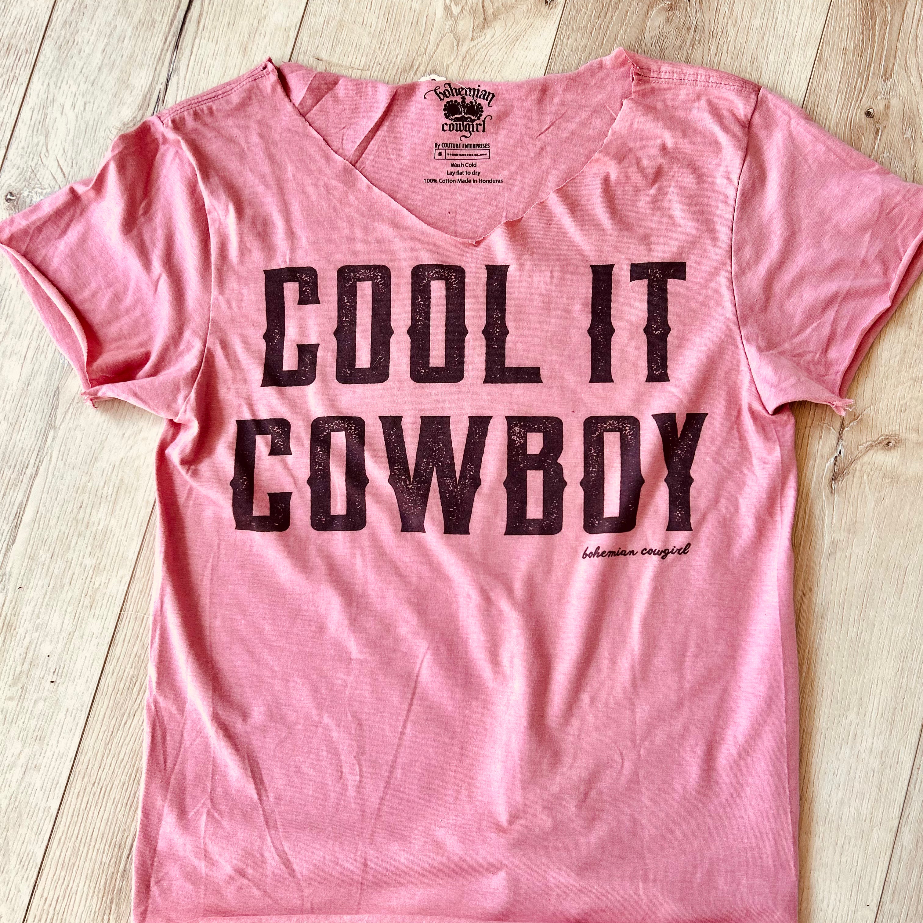 Cool It Cowboy Pink Tee