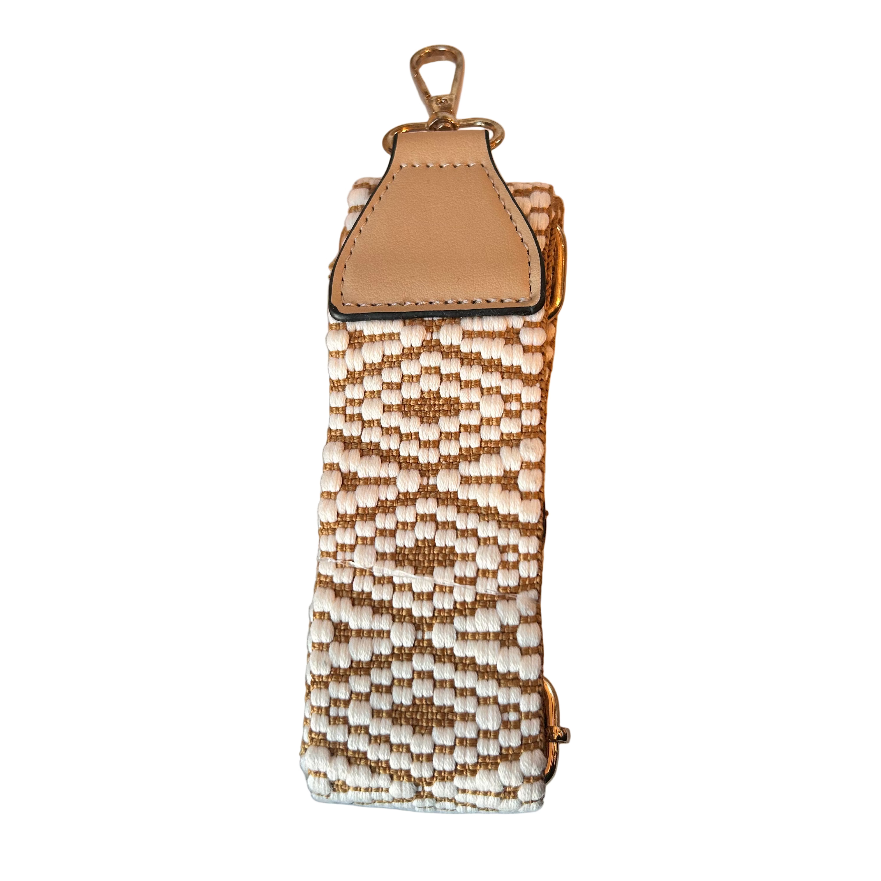 Bag Strap- Brown/ Cream