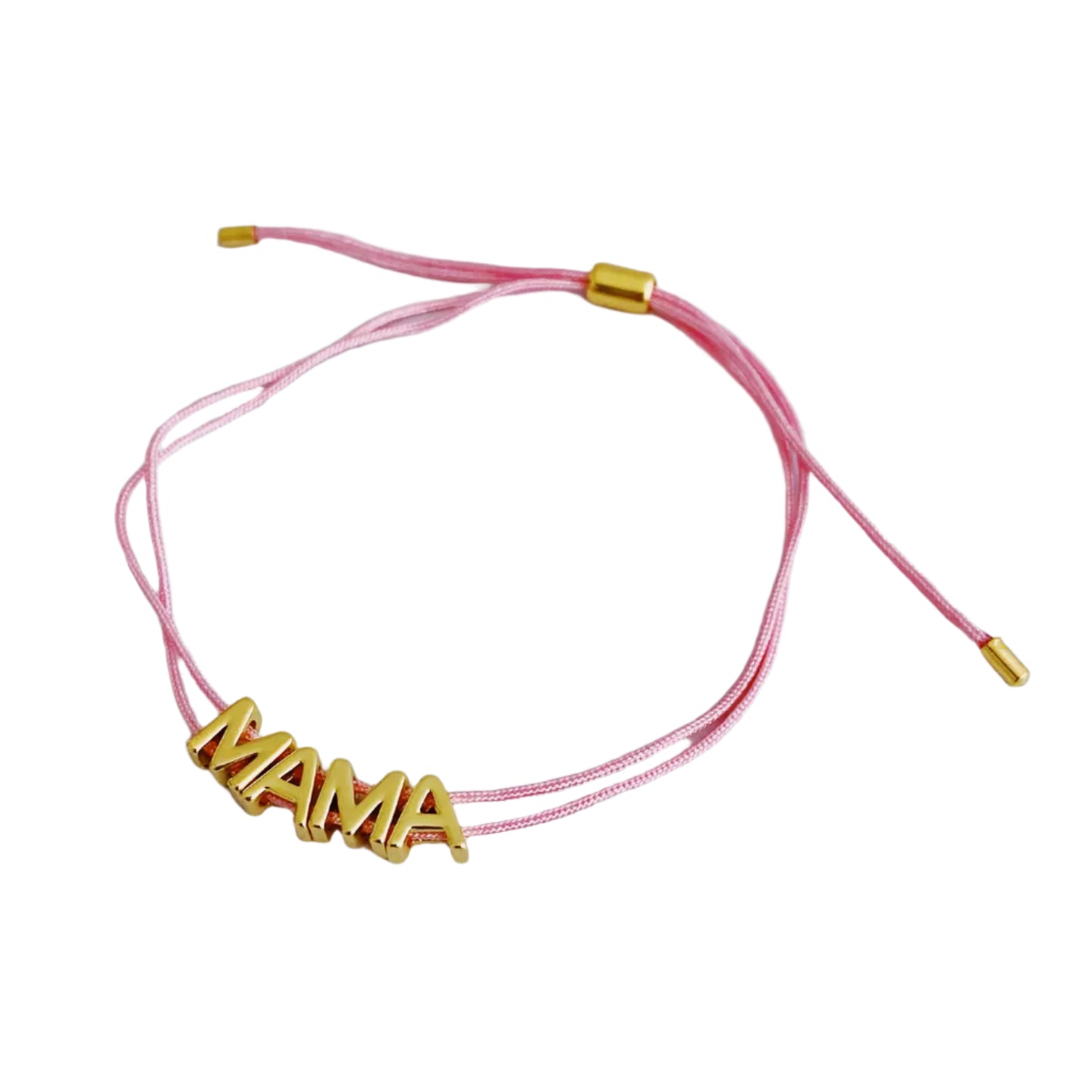 Mama Pull Tie String Bracelet- Pink