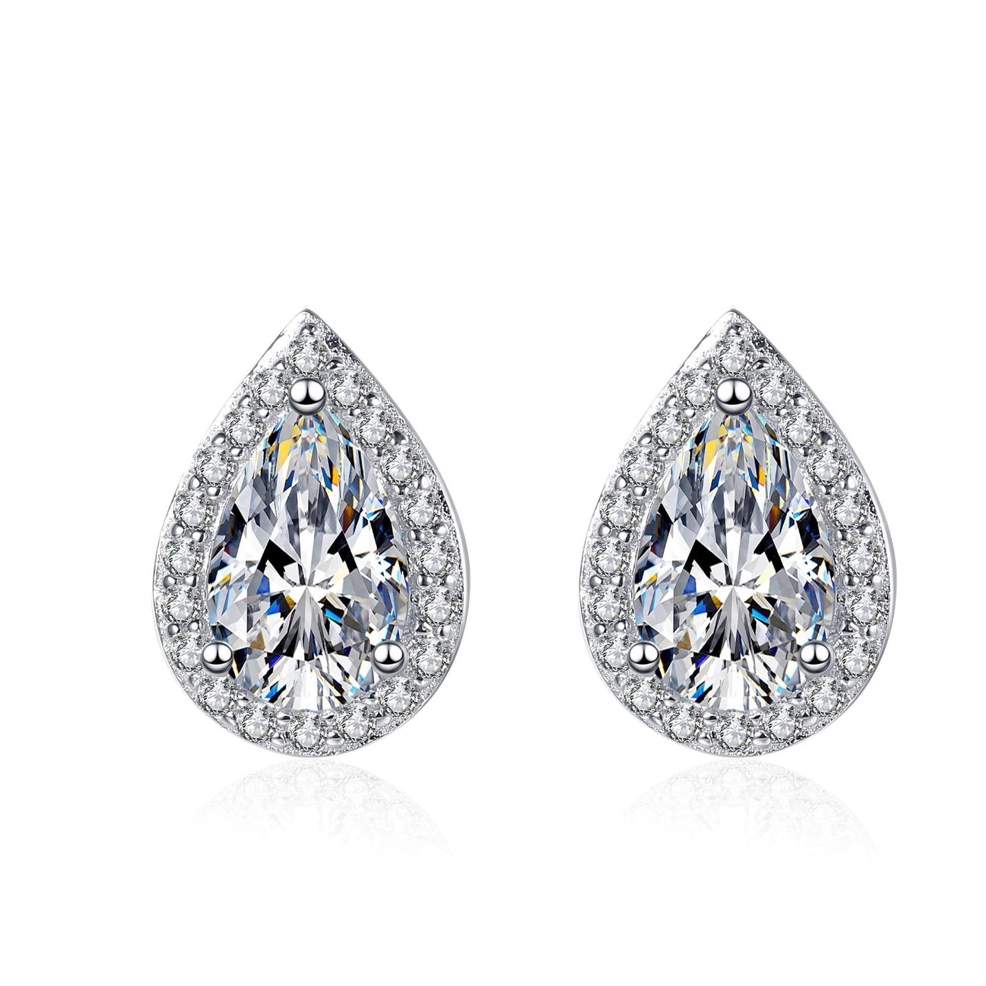 Moissanite Teardrop Studs