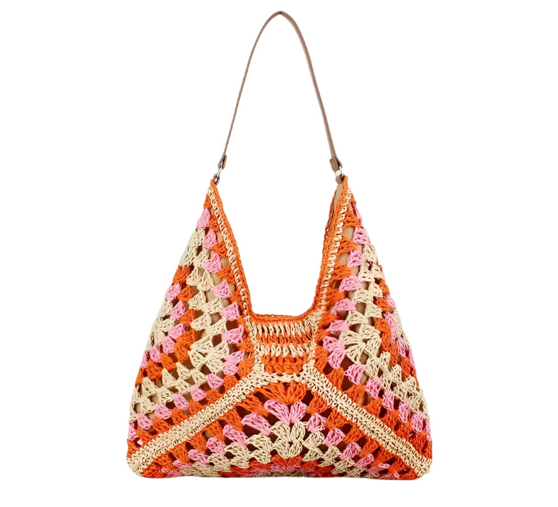 Woven Gypsy Shoulder Bag- Sherbert