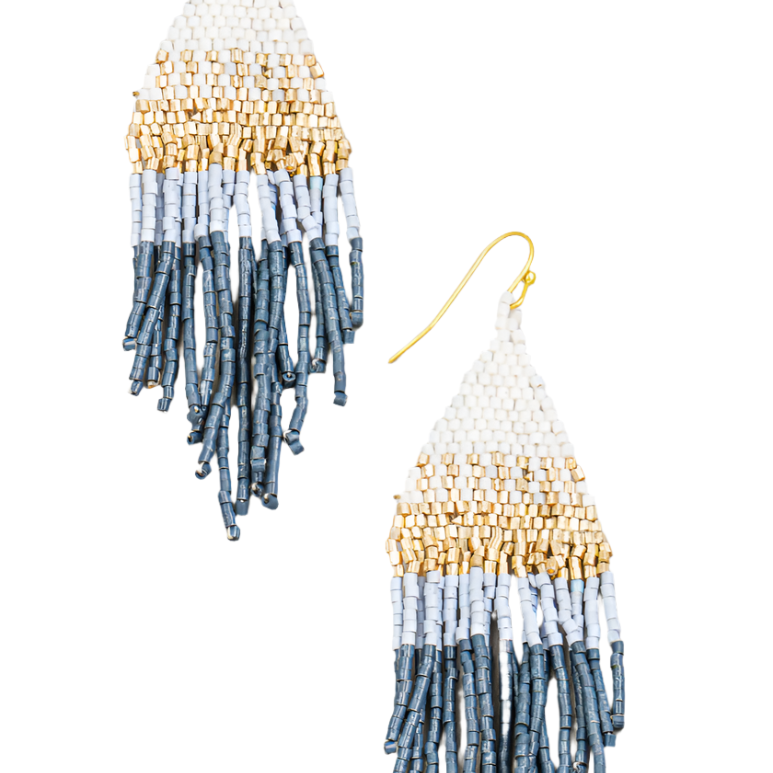 Blue Multi Fringe Earrings