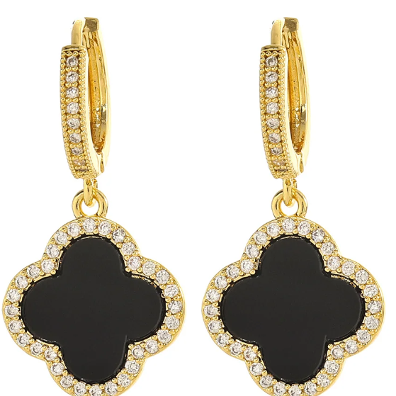 Clover Drop Earrings- Gold