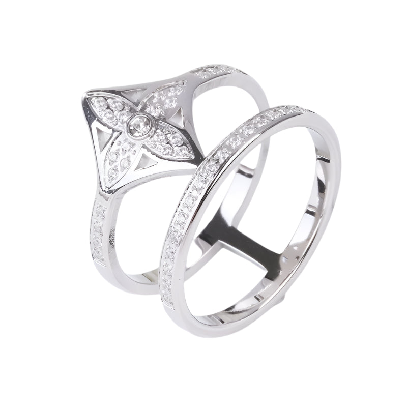 Clover Stack Ring- Silver