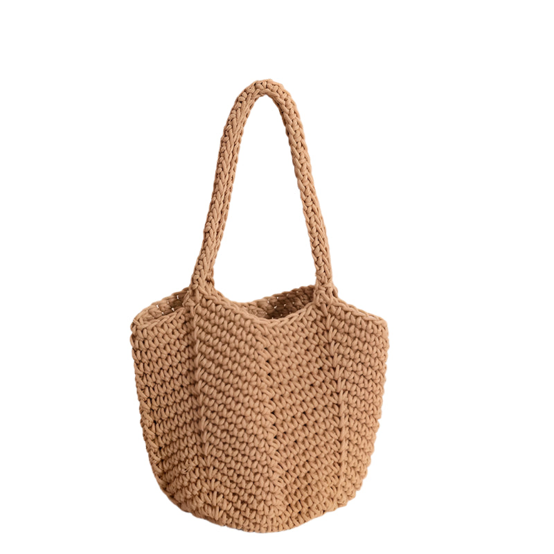 Summer Woven Bucket Bag- Natural