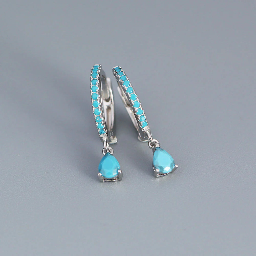 Turquoise & Silver Drop Earrings