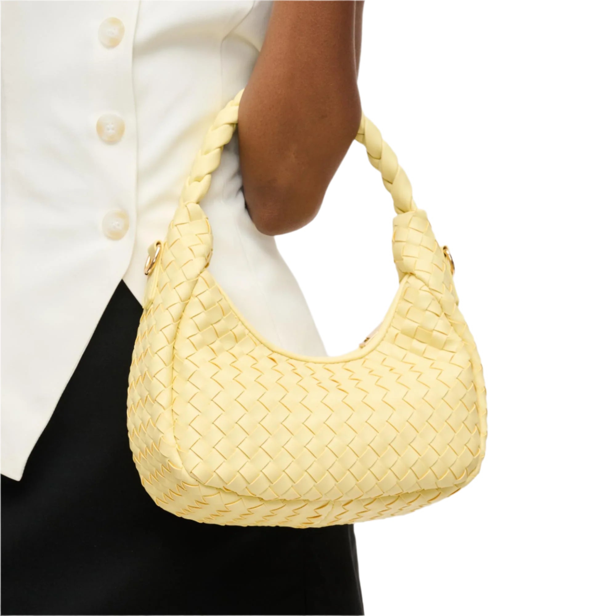 The Woven Missy Satchel- Butter