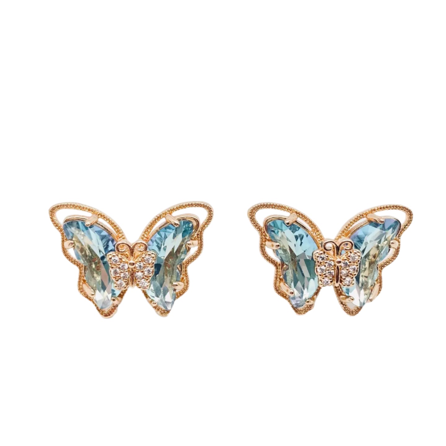 Aqua Stud Butterflies