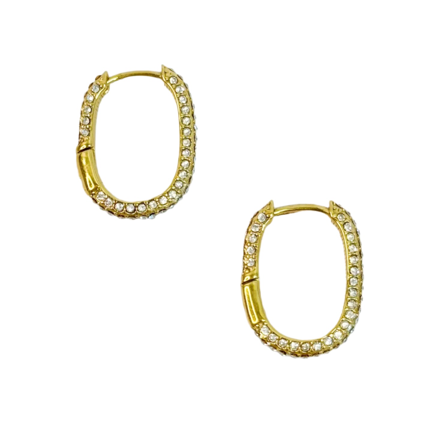 Mini Gold Oval Hoop Earrings
