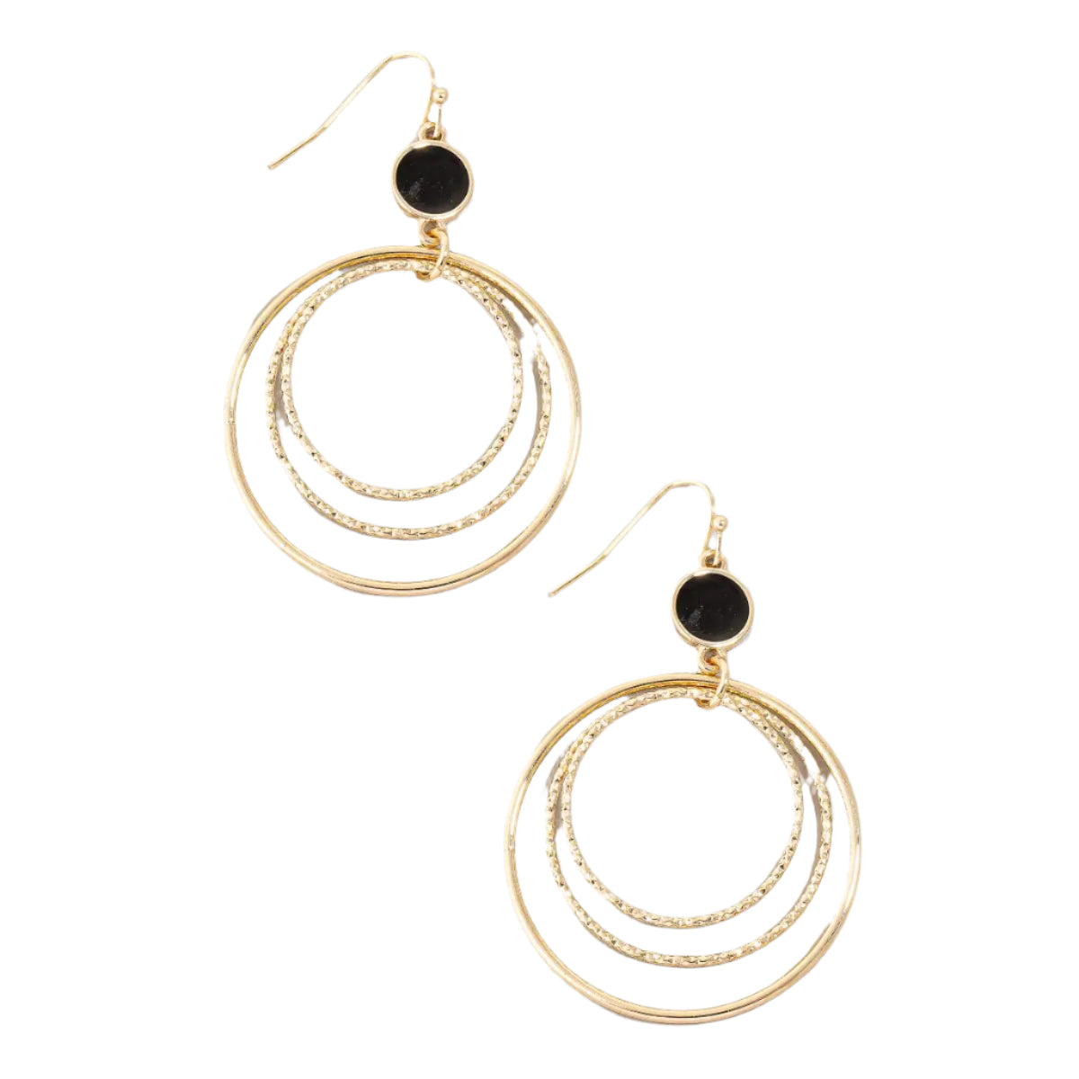 Black Disc Hoops