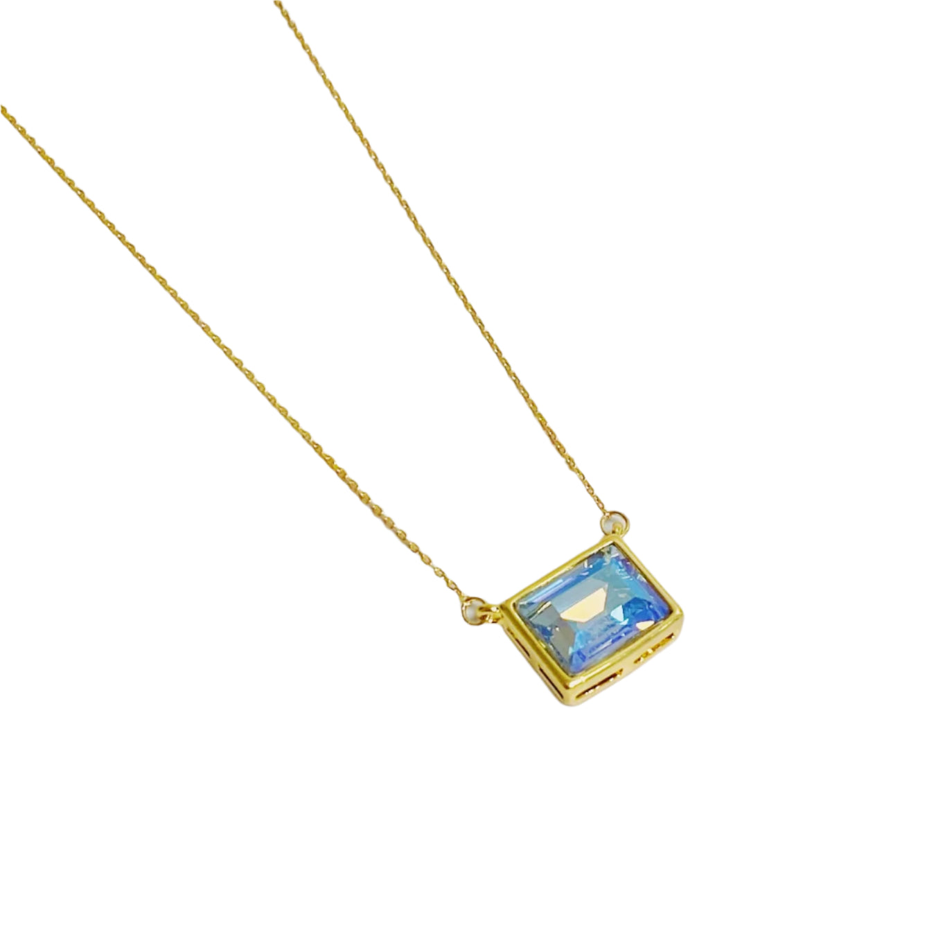 Square Glass Pendant- Blue