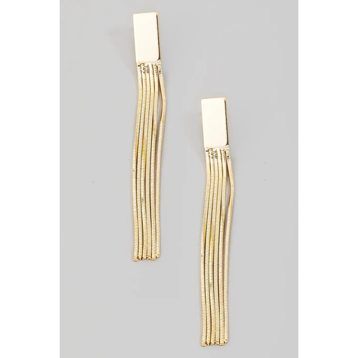 Box Fringe Earrings- Gold