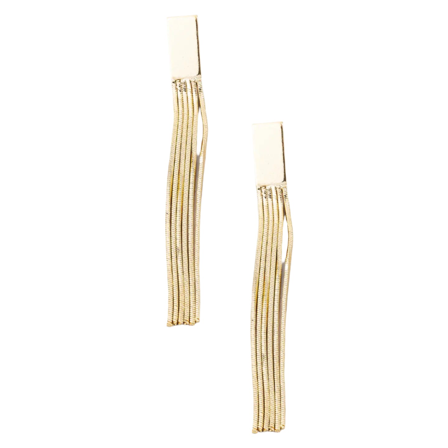 Box Fringe Earrings- Gold