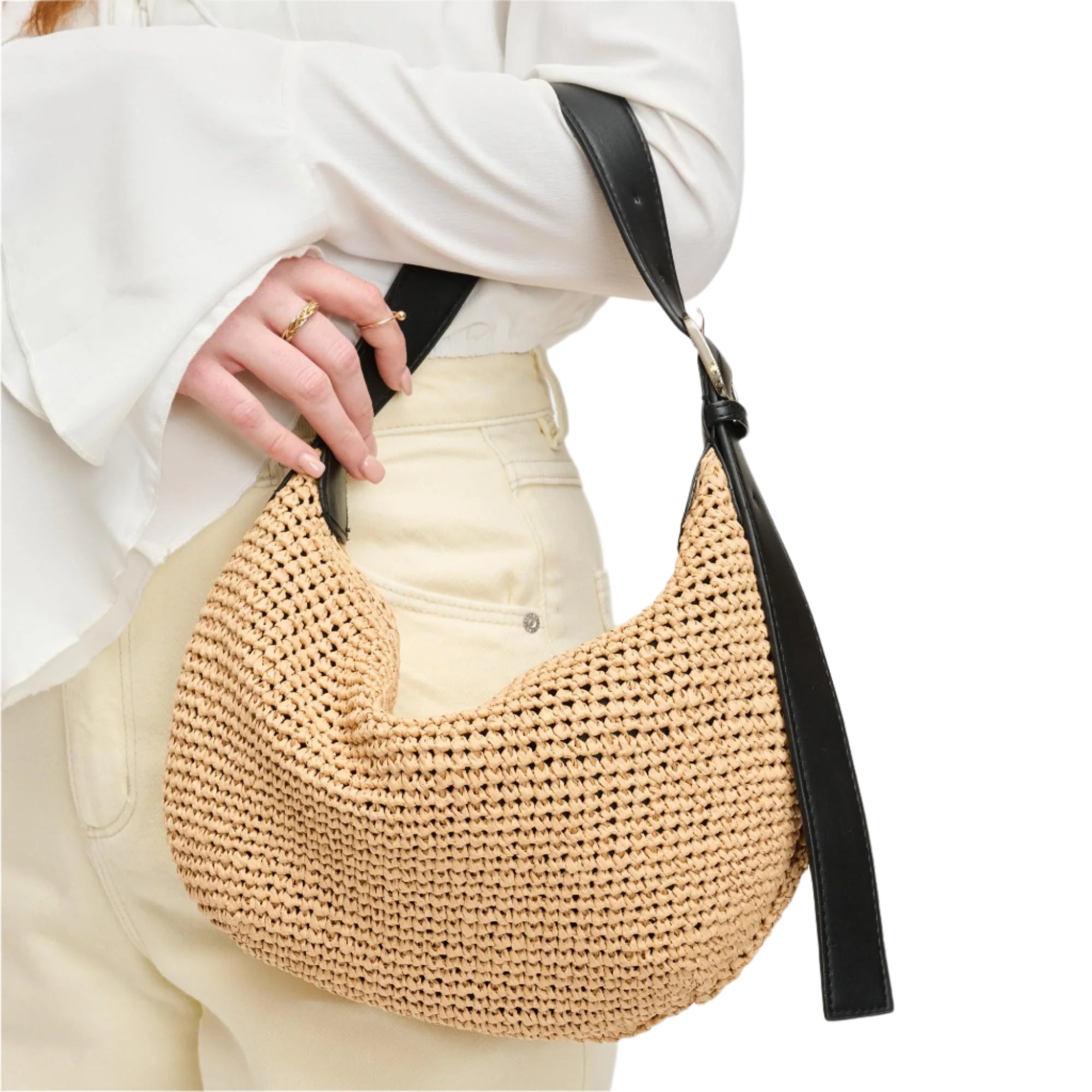 Straw Hobo Shoulder Bag