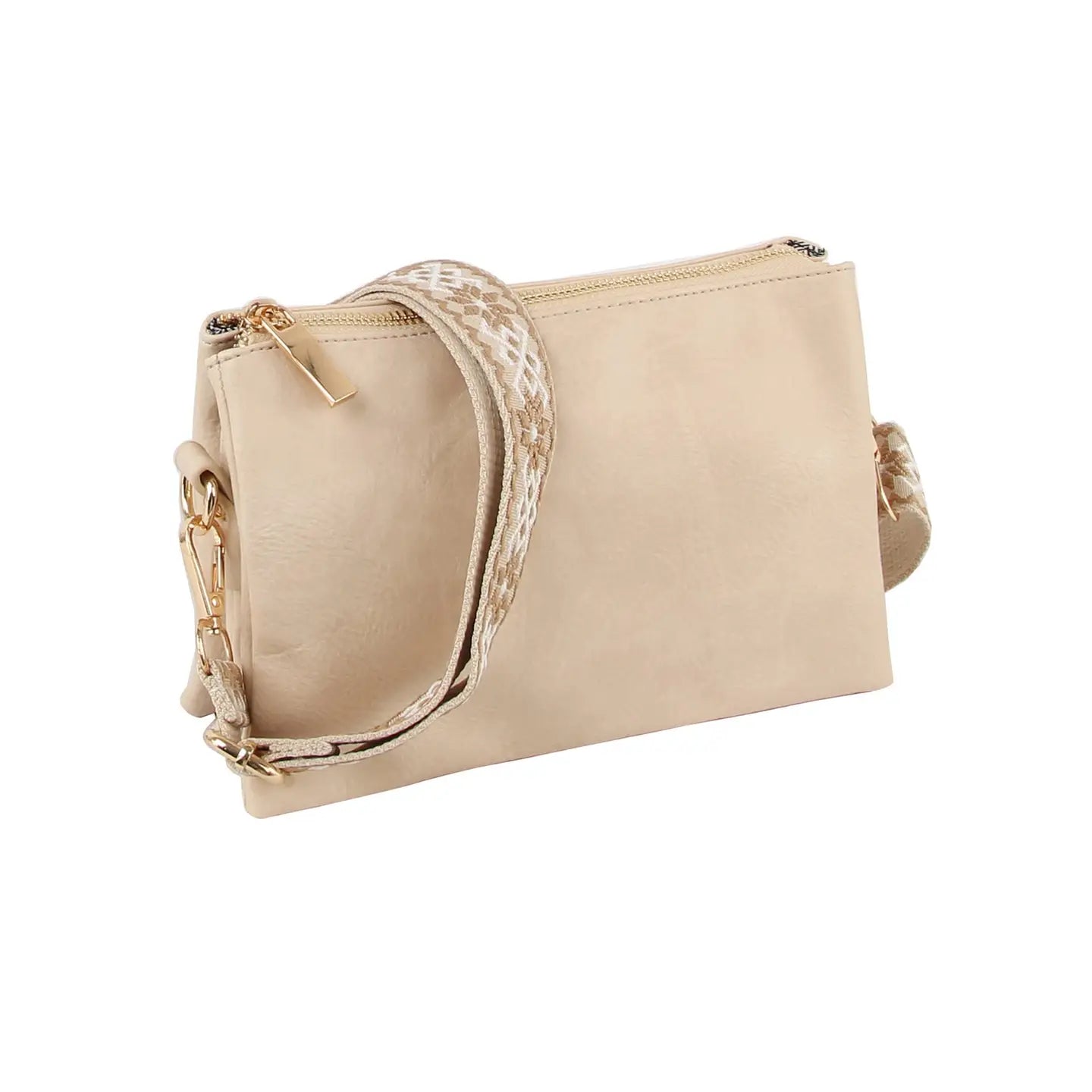 Classic Crossbody with Guitar Strap- Vanilla Latte