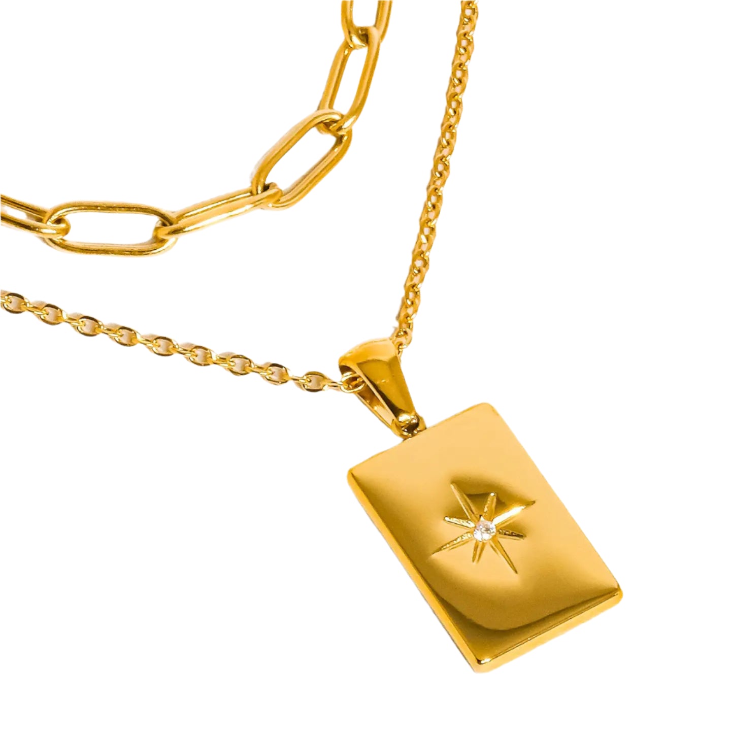 Gold Wish Upon A Star Tag Pendant