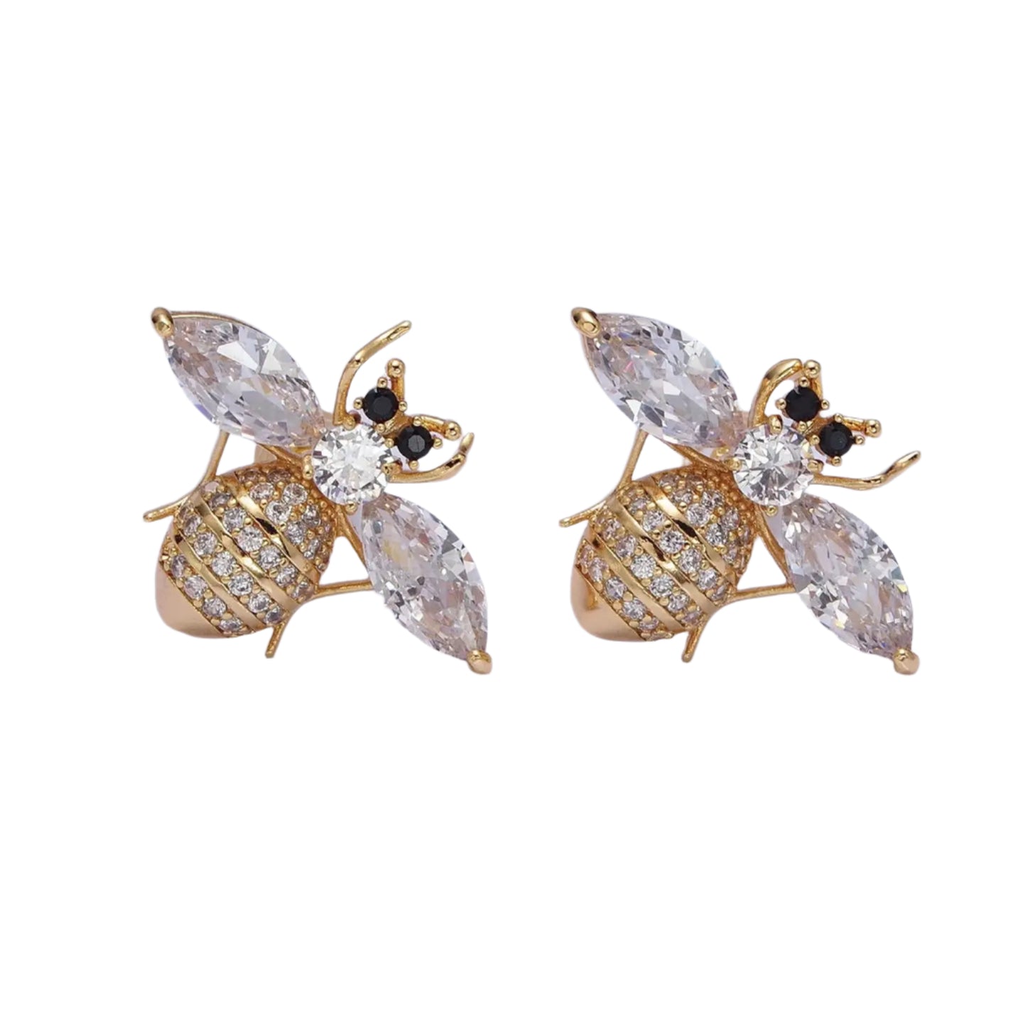 Gold Bee Stud Earrings