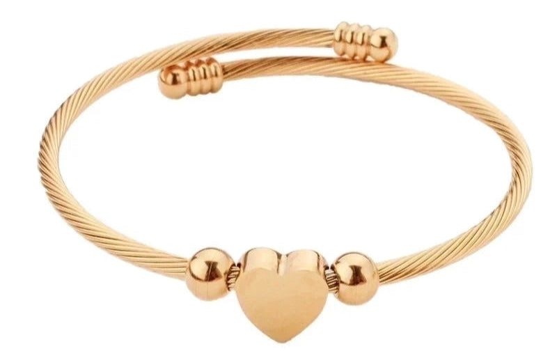 Heart Wrap Around Bracelet- Gold