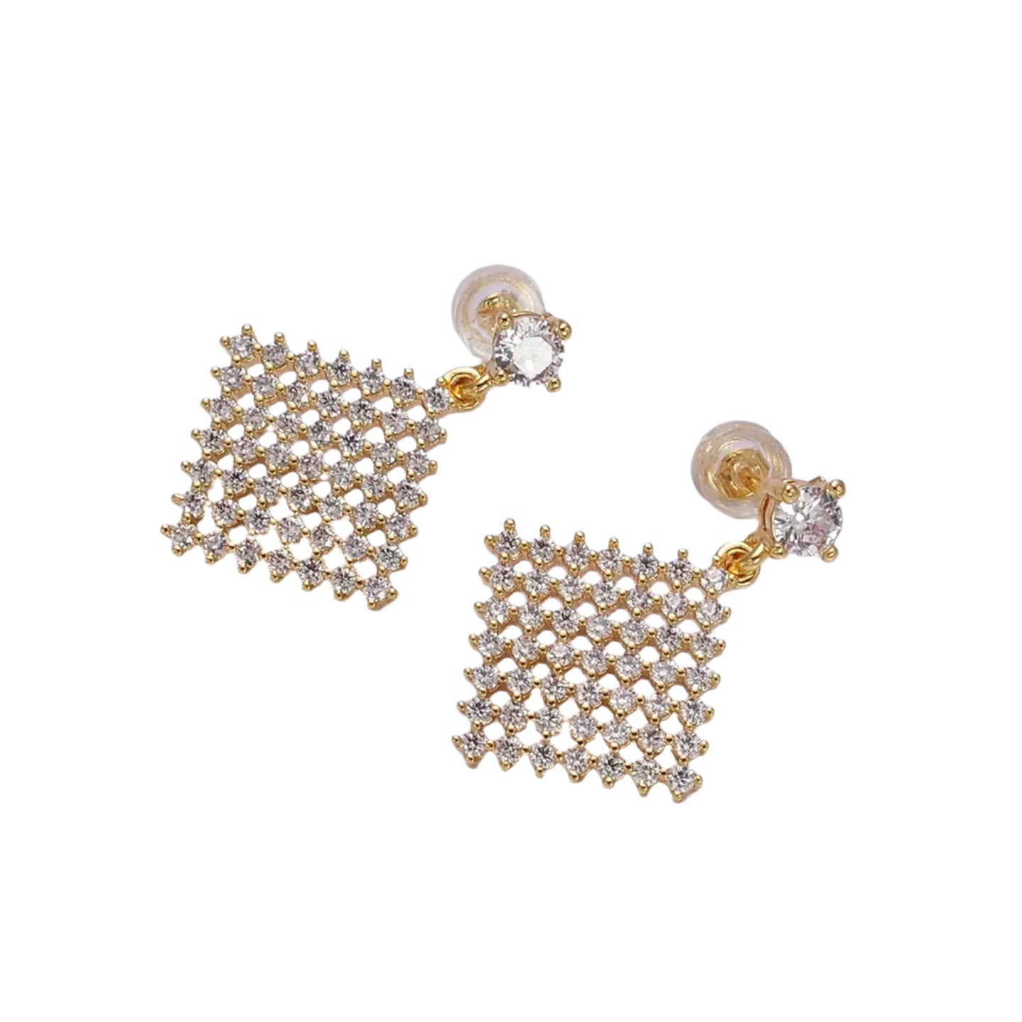 Gold Checked Earring