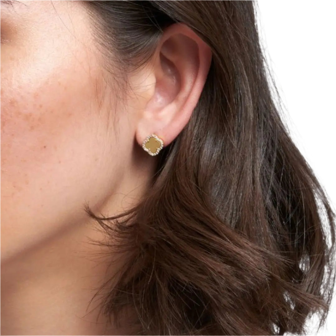 Gold Clover Stud Earrings