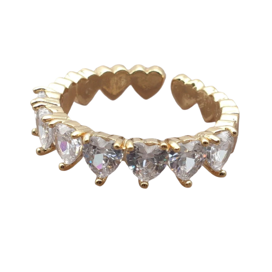 Gold Hearts Eternity Band