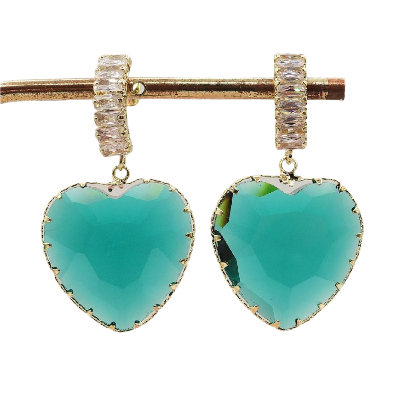 Emerald Heart Earrings