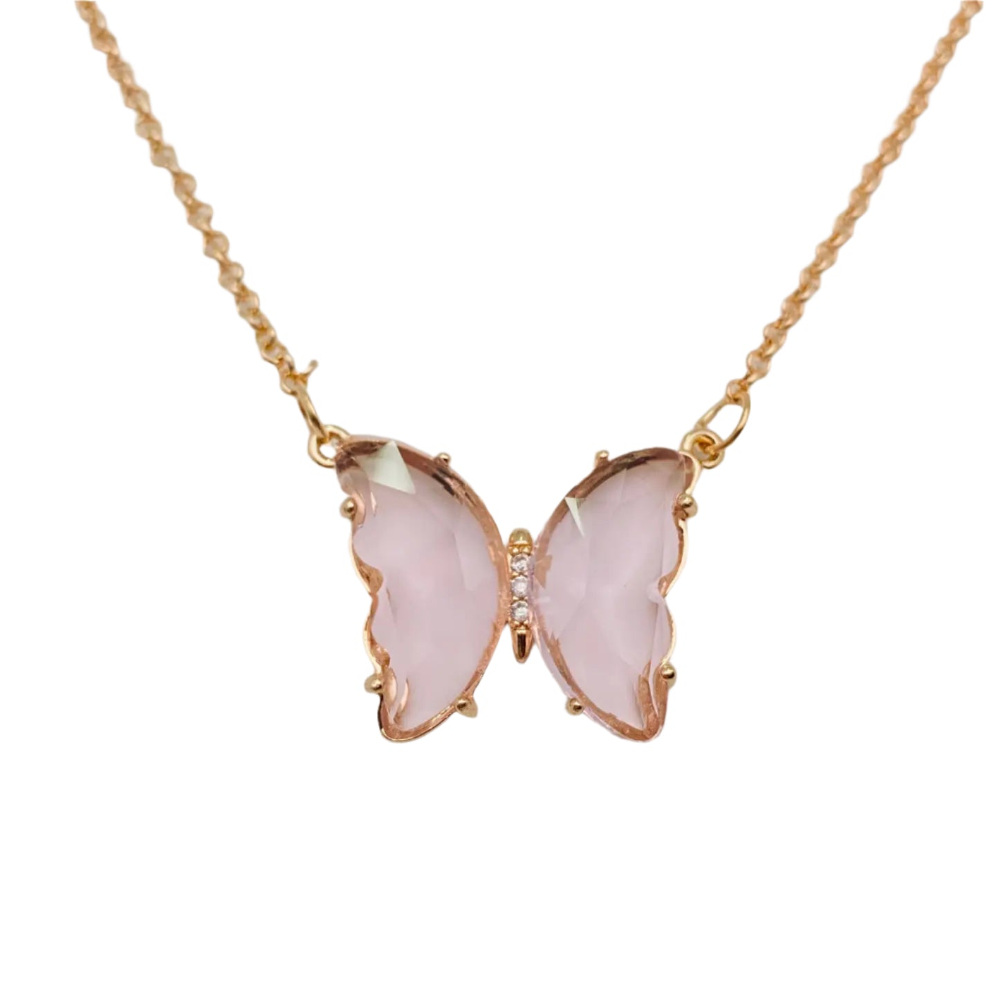 Larger Butterfly Necklace- Pink
