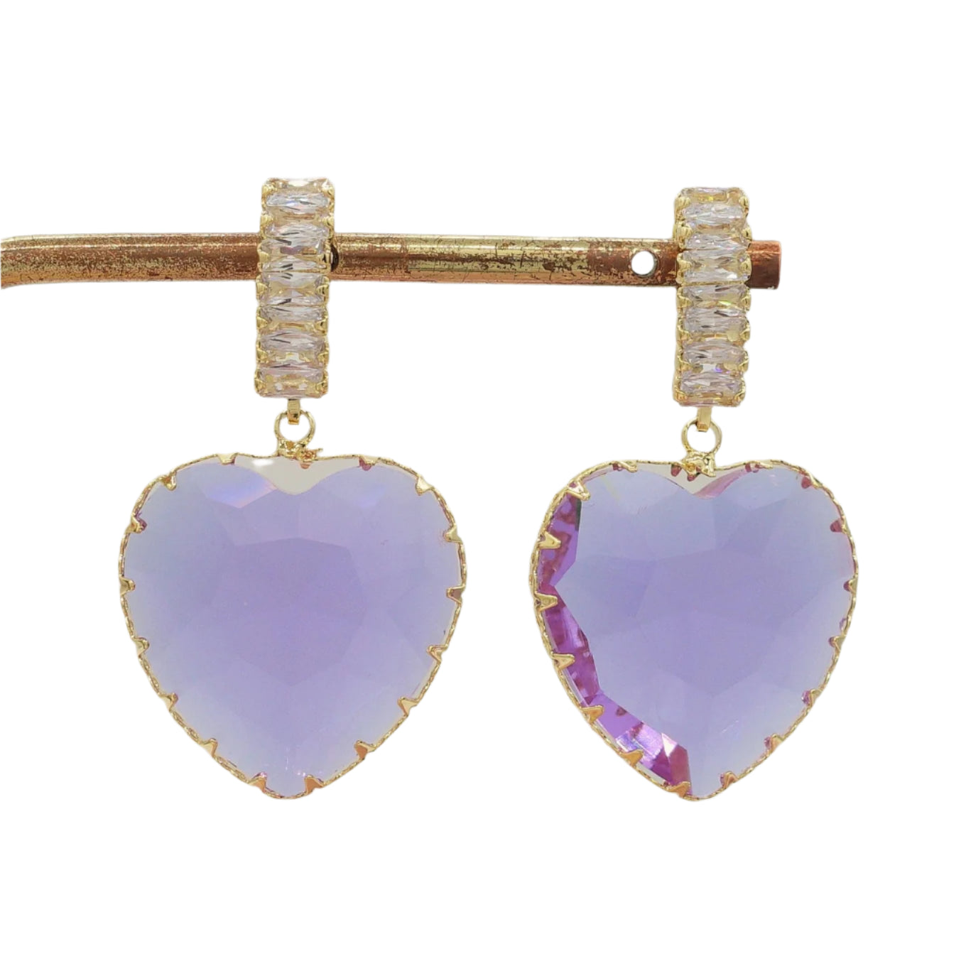 Lilac Heart Earrings