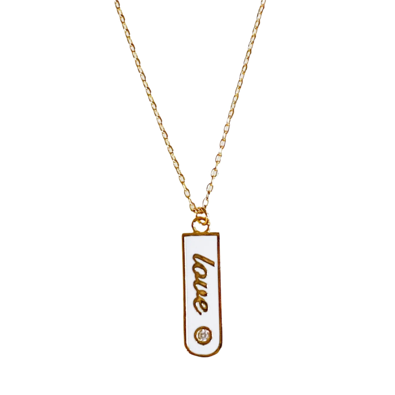 Love Tag Necklace- White