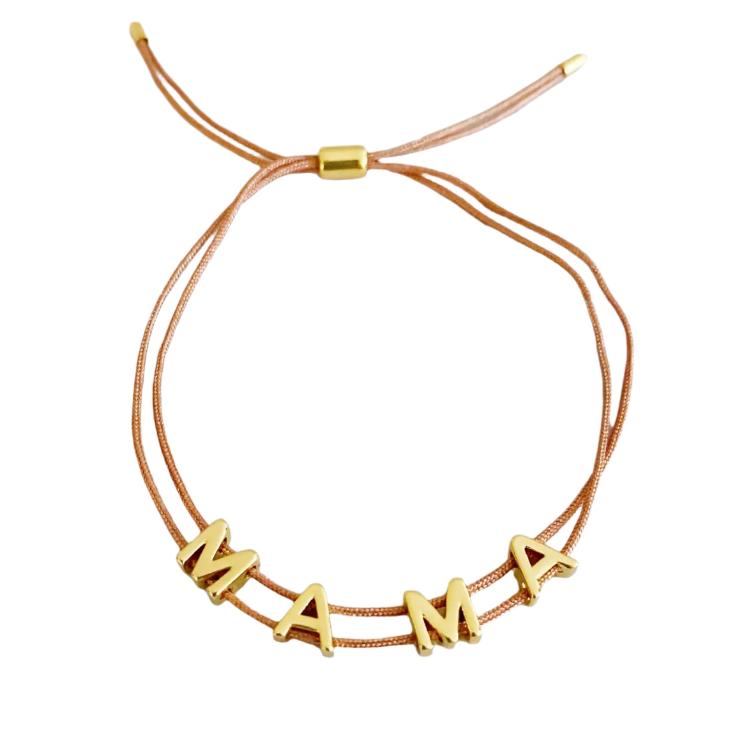 Mama Pull Tie String Bracelet- Latte