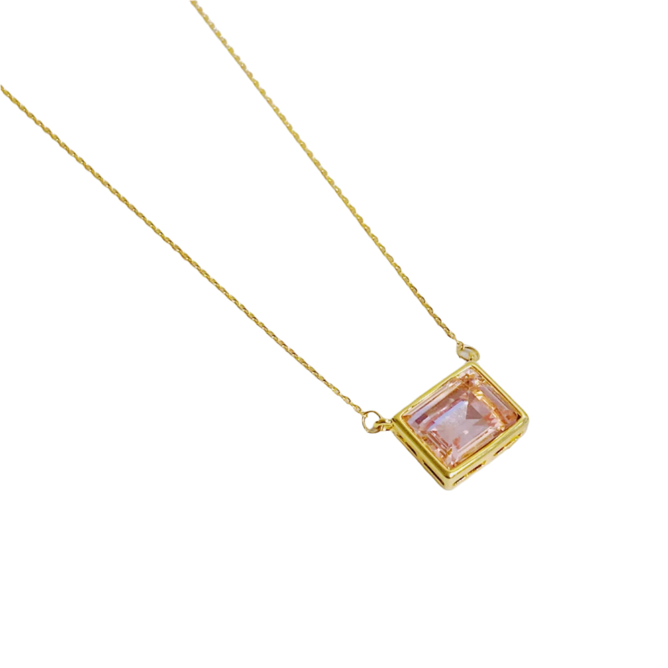 Square Glass Pendant- Pink