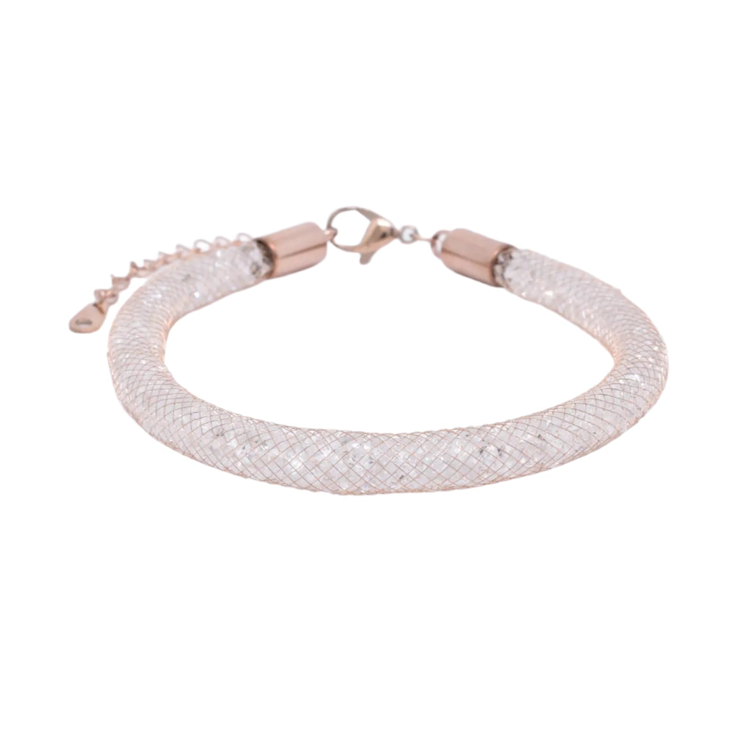 Clear Glass Bracelet- Rosegold