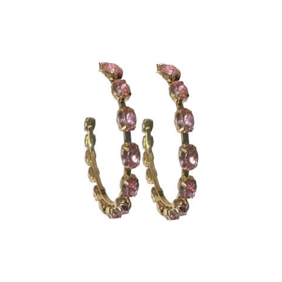 The Jeweled Hoop Earrings- 4 Colors