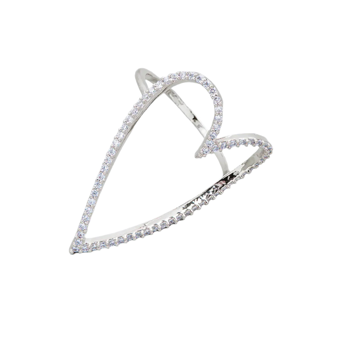 Cutout Heart Ring- Silver
