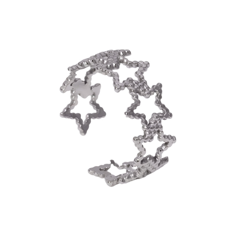 Adjustable Star Ring- Silver
