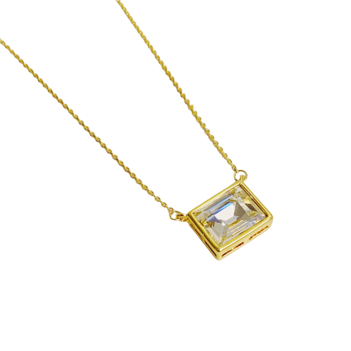 Square Glass Pendant- Clear