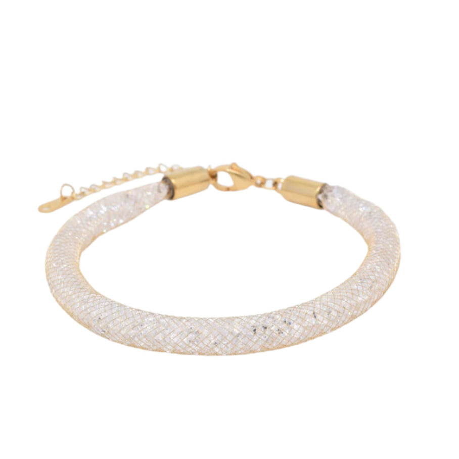 Clear Glass Bracelet- Gold