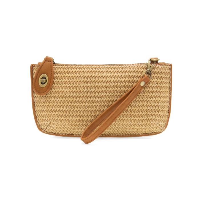 Mini Straw Wristlet- Tan