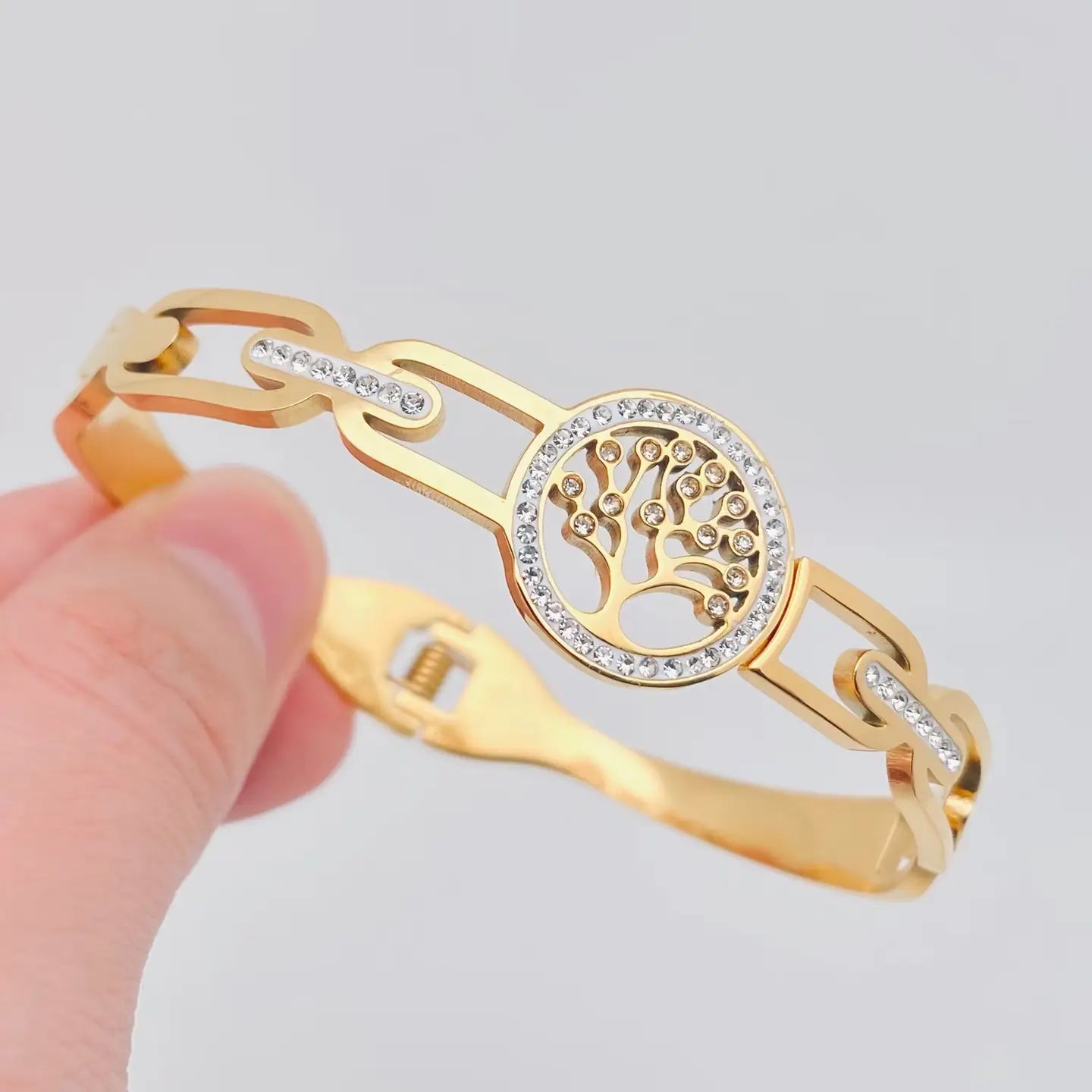 Tree of Life Hinged Bracelet