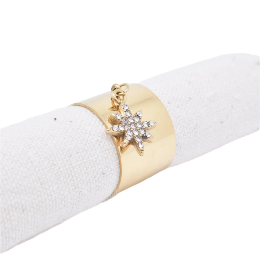 Gold Open Band With Star