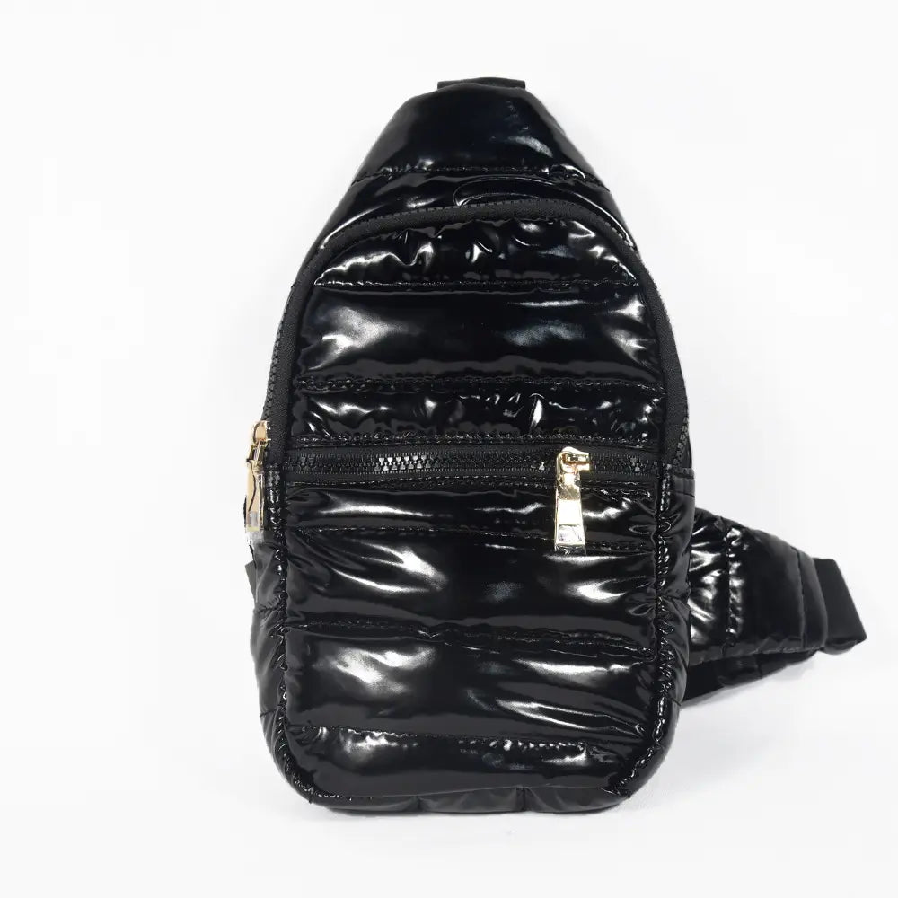 The Puffer Sling Bag- Black