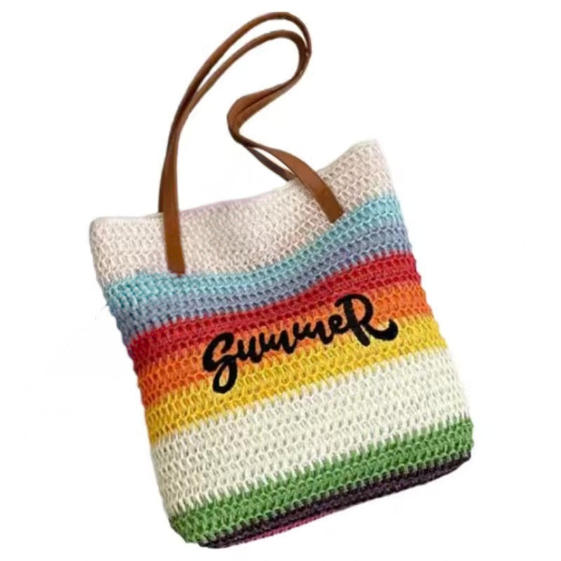 The Embroidered Beach Tote- White