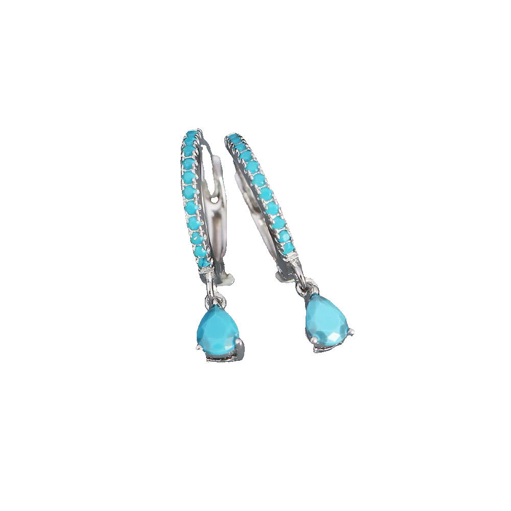 Turquoise & Silver Drop Earrings