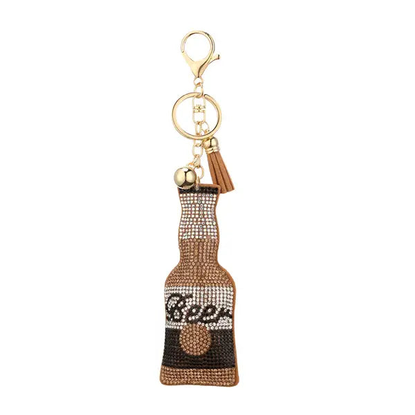 Rhinestone Beer Bag Charm/Keychain